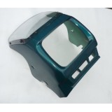 KAPOTA - ZÁVĚTRNÝ ŠTÍT - GREEN STYLE - ZELENÁ METALÍZA - (SVĚTLÉ PLEXI)